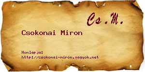 Csokonai Miron névjegykártya